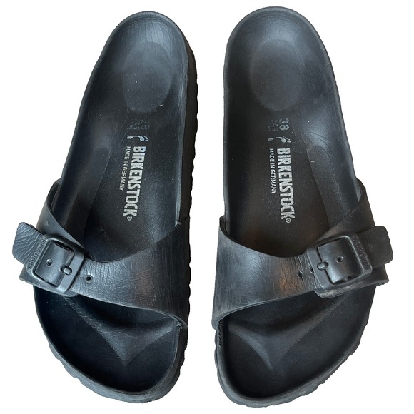 Birkenstock Shoes - Birkenstock Madrid EVA Black Slides Sandals‎ Black Womens 7 EU 38